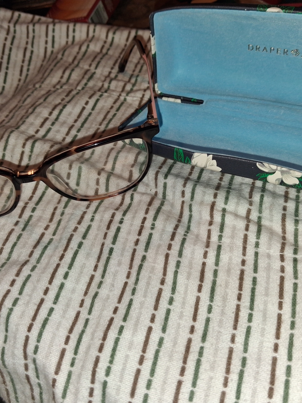 Draper James Brown Women's Eyeglasses with Floral Case
